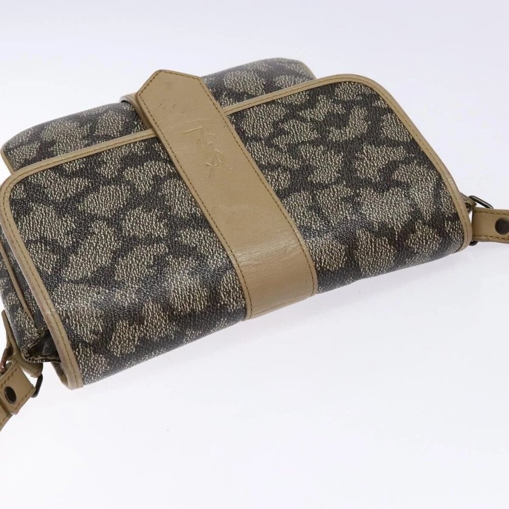 SAINT LAURENT Shoulder Bag PVC Leather Beige Gray Auth bs28744 - Picture 7 of 16